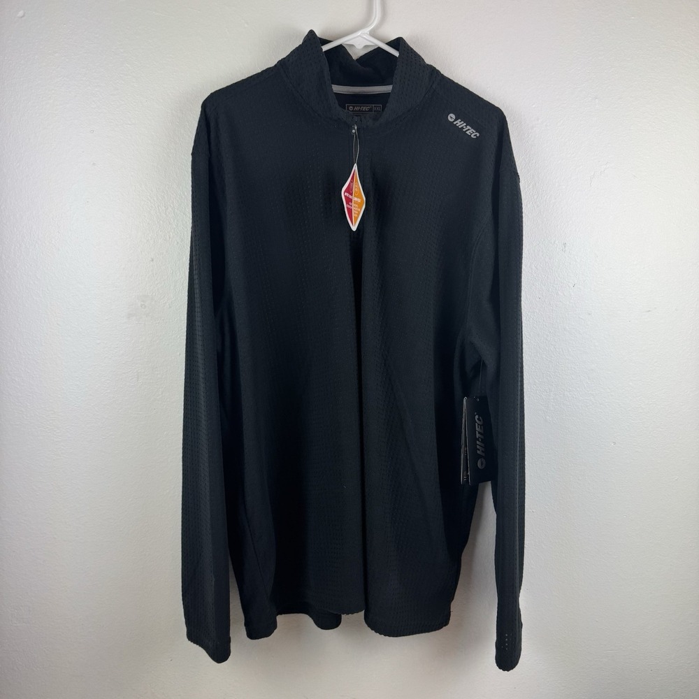 NWT - HI-TEC Jordan Mens Dimple‎ Fleece 1/4 Zip Sweater Pullover Black - XXL 2XL